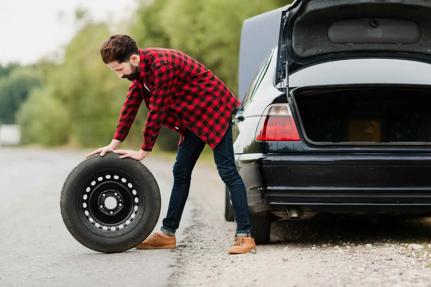 Flat tyre Damage